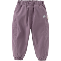 戴维贝拉（DAVE＆BELLA）儿童工装裤加绒小童裤子防水男童长裤2024冬季女宝宝休闲裤 深紫色 140cm（身高130-140cm）