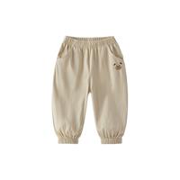 JELLYBABY男童夏季裤子小男孩休闲裤抗菌儿童时髦夏装束脚裤一岁宝宝长裤夏 卡其 80CM