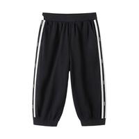 巴拉巴拉男童裤子夏装儿童七分裤童装中大童休闲裤撞色时尚潮208224113101 黑色90001 170cm