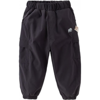 戴维贝拉（DAVE＆BELLA）儿童工装裤加绒小童裤子防水男童长裤2024冬季女宝宝休闲裤 碳黑色 90cm（身高80-90cm）