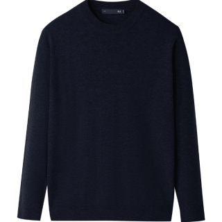 海澜之家 男轻商务纯羊毛保暖大码毛衣冬季男 藏青66 M 170/88