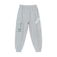 迪士尼宝宝（Disney Baby）童装男童长裤米奇工装风休闲裤 花灰 110