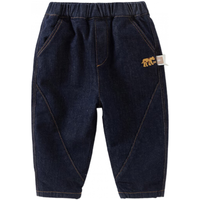 戴维贝拉(DAVE&BELLA)2024秋冬加绒儿童裤子男童牛仔裤小童休闲裤男宝宝长裤童裤 牛仔蓝 100cm(身高90-100cm)