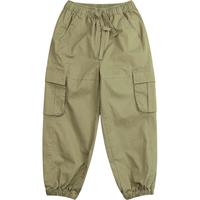 纯一良品（CUNYI）童装男童梭织裤儿童裤子2024春季中大童舒适复古工装束脚裤 棕绿色 140cm