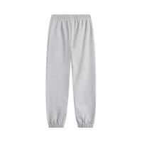 李宁 LI-NING童装儿童运动裤子男大童24年秋季柔软亲肤束脚百搭卫裤YKLU251 花灰-1 160