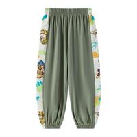 汪汪队立大功儿童防蚊裤男童夏季薄款长裤女童运动裤宝宝束脚裤2 军绿色0186 140CM