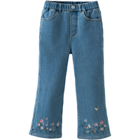 戴维贝拉（DAVE＆BELLA）冬季女童微喇裤童裤洋气小女孩牛仔裤儿童休闲长裤中大童裤子 牛仔蓝 160cm（身高150-160cm）