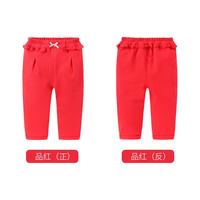 好孩子童装小童休闲裤新年红色裤子男女童长裤宝宝裤个性春季 品红 080 