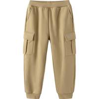 asics/亚瑟士童装冬季工装裤加绒加厚防风保暖长裤2024年冬季 207卡其色 130cm