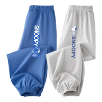 史努比 男童裤子防蚊裤夏季薄款纯棉儿童休闲裤潮牌卡通帅气童装 牛仔蓝 学习努比X+灰 豆绿努比X 110