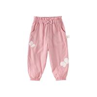戴维贝拉（DAVE＆BELLA）儿童防蚊裤夏装女童休闲裤洋气小童长裤幼儿萝卜裤2024童裤 粉色 100cm(身高90-100cm)