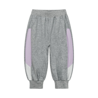M.Latin/马拉丁童装裤子24夏装男女大小童多色网格拼布针织长裤 浅杂灰 100cm