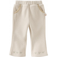 戴维贝拉（DAVE＆BELLA）小童休闲裤小香风女童长裤洋气女宝宝裤子冬季童裤儿童微喇裤 杏色 100cm（身高90-100cm）