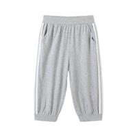 巴拉巴拉男童裤子夏装儿童七分裤童装中大童休闲裤撞色时尚潮208224113101 浅花灰00205 120cm