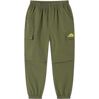 Jeep吉普童装儿童休闲长裤2024秋季男童女童时尚纯色裤子下装 军绿 130cm 【身高125-135】