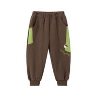 汪汪队立大功汪汪队男童裤子春秋款中小童宝宝束脚卫裤运动裤秋季长裤儿童秋装 咖色 105CM
