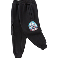 巴拉巴拉男童长裤加绒2024冬束脚休闲裤【奥特曼IP】 黑色90001 150cm