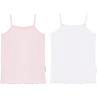 全棉时代2024夏女童针织印花背心 女童-绒白+雾莲粉 100cm