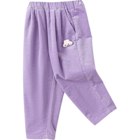 巴拉巴拉男童裤子儿童灯芯裤宝宝童装2024秋装小童女童长裤休闲裤 粉紫70044 110cm