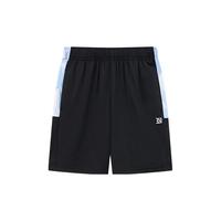 361°童装 儿童运动裤24夏季男大童凉感针织速干高弹短裤 黑140 【冰肤科技】经典黑/马瑞蓝