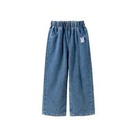 迪士尼宝宝春季男女童时尚休闲百搭中大童牛仔长裤 ZD1EK014牛仔蓝 120