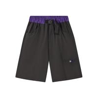 马骑顿（MQD）【五分裤】MQD男大童24夏户外风工装机能户外露营休闲裤 黑色 120cm