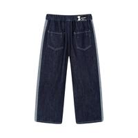 gxg.kids【防褪色牛仔】GXG童装24秋季儿童裤子竖条纹裤男女童长裤 牛仔蓝 150cm