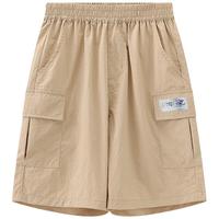 迪士尼（DISNEY）童装儿童男童工装中裤梭织耐磨易打理运动裤子24夏DB421NE05卡120 卡其