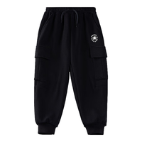 Converse匡威童装男童长裤2024秋季潮流儿童裤子宽松运功长裤 正黑色 130/56