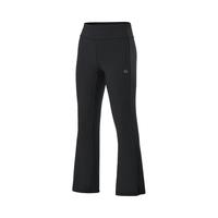 LI-NING 李宁 童装儿童运动裤子女大童冰感舒适紧身运动长裤喇叭裤YULU032-1黑色160