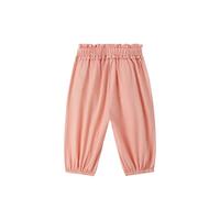 YeeHoO英氏儿童裤子夏季柔软透气休闲裤女童2024长裤 蜜桃色 80cm