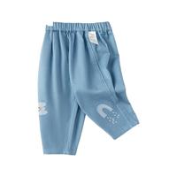 巴拉巴拉宝宝裤子女童秋装2024男童长裤婴儿休闲裤外穿宽松萌 灰蓝80215 100cm