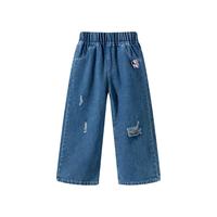 迪士尼宝宝（Disney Baby）春季男女童时尚休闲百搭中大童牛仔长裤 ZD1EK013牛仔蓝 130
