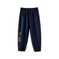 aqpa【UPF50+】儿童裤子防蚊裤夏季薄款运动裤防晒婴幼儿速干长裤 墨兰色【IP小帕】 120cm】