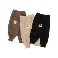 贝贝怡裤子男童休闲长裤2024春秋季运动裤男孩洋气束脚裤童装 黑色 130cm