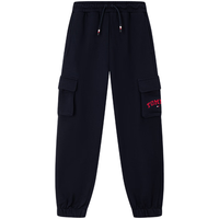 TOMMY HILFIGER24秋冬童装男纯棉刺绣抽绳束脚运动针织卫裤TH2432233 藏青色654 M/150cm