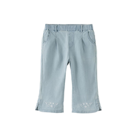 戴维贝拉（DAVE＆BELLA）儿童牛仔裤洋气女童裤子中大童休闲裤女孩牛仔裤2024夏装童裤 牛仔蓝 160cm(身高150-160cm)