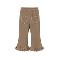 贝贝怡童装女童长裤2024春季甜美喇叭裤儿童中大童舒适休闲裤 咖啡 110