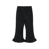 贝贝怡童装女童长裤2024春季甜美喇叭裤儿童中大童舒适休闲裤 黑色 130