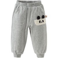 戴维贝拉(DAVE&BELLA)儿童棉裤女童束脚裤男宝宝休闲裤2024冬装裤子童裤小童长裤 花灰色 120cm(身高110-120cm)
