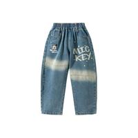 迪士尼宝宝（Disney Baby）春季男女童时尚休闲百搭中大童牛仔长裤 ZD1EK016牛仔蓝 130