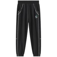 迪士尼（DISNEY）童装儿男童速干长裤不易起球防蚊运动束脚裤子24夏DB421ME01黑160 碳黑-男