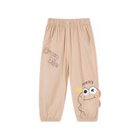贝贝怡儿童防蚊裤男童夏季薄款休闲裤宝宝洋气外穿宽松长裤子 咖色 130cm
