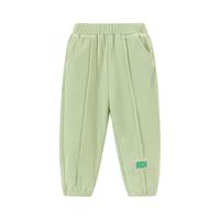 贝贝怡儿童休闲长裤子女童2024春季舒适束脚裤洋气女宝宝春装 绿色 90