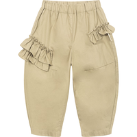 M.Latin/马拉丁童装儿童裤子24年春女小童可爱梭织长裤 卡其 90cm