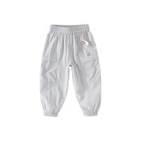 戴维贝拉（DAVE＆BELLA）儿童裤子2024夏装男童速干裤小童长裤女童防蚊裤中大童工装裤 极地灰 90cm（身高80-90cm）