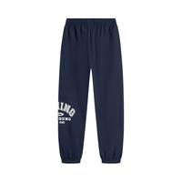 李宁 LI-NING童装儿童运动裤子男女小大童运动生活速干凉爽抗菌束脚卫裤YKLU213-3深海军蓝120