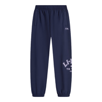 LI-NING 李宁 童装儿童运动裤子男女小大童24年夏款运动生活速干凉爽抗菌束脚卫裤YKLU213-4水手蓝160