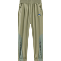 迪士尼(DISNEY)童装儿童男童凉感长裤速干防晒高弹防蚊裤子24夏DB421ME2绿160 浅军绿