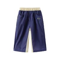 asics亚瑟士童装2024年夏季运动裤男女童防晒凉感梭织七分裤 0793深蓝 140cm